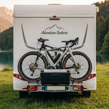 Fahrradträger am Heck eines Wohnmobils